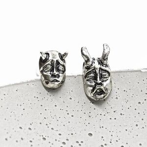 Silver Gothic Monster Ghoul Earrings